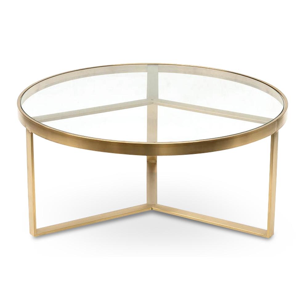 90cm Coffee Table - Brushed Gold Base