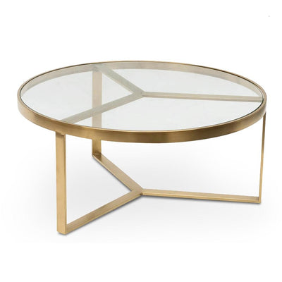 90cm Coffee Table - Brushed Gold Base