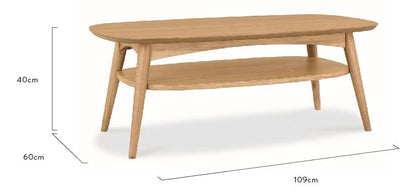 Scandinavian 109cm Coffee Table - Natural
