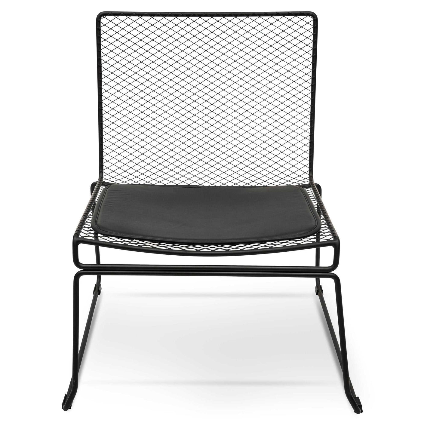 Lounge Chair With Light Grey Fabric Seat - Black Frame