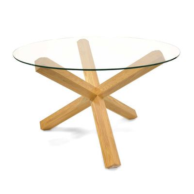 1.2m Round Dining Table - Glass Top