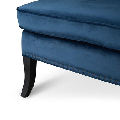 Velvet Armchair in Navy Blue