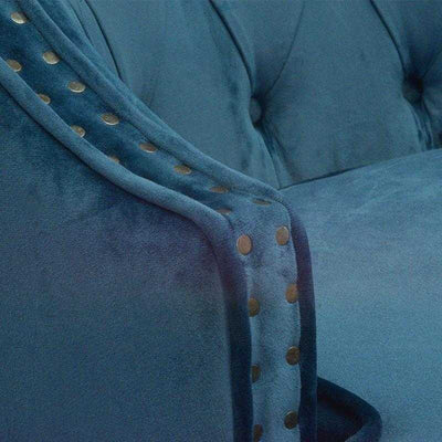 Velvet Armchair in Navy Blue