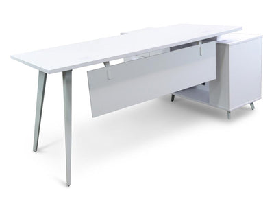 160cm Executive Office Desk - Left Return - White