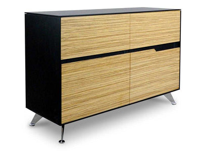 4 Drawer Buffet Cabinet - Black And Zebra Wood