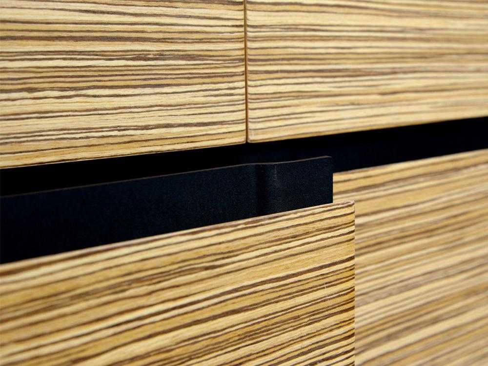 4 Drawer Buffet Cabinet - Black And Zebra Wood