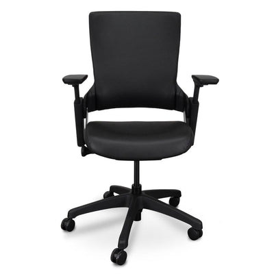 Ergonomic Leather Office Chair - Black