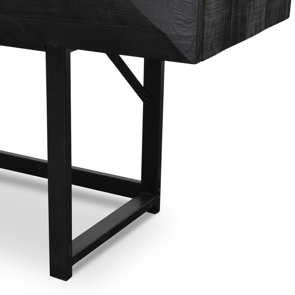 1.8m Reclaimed Pine Side Cabinet - Black