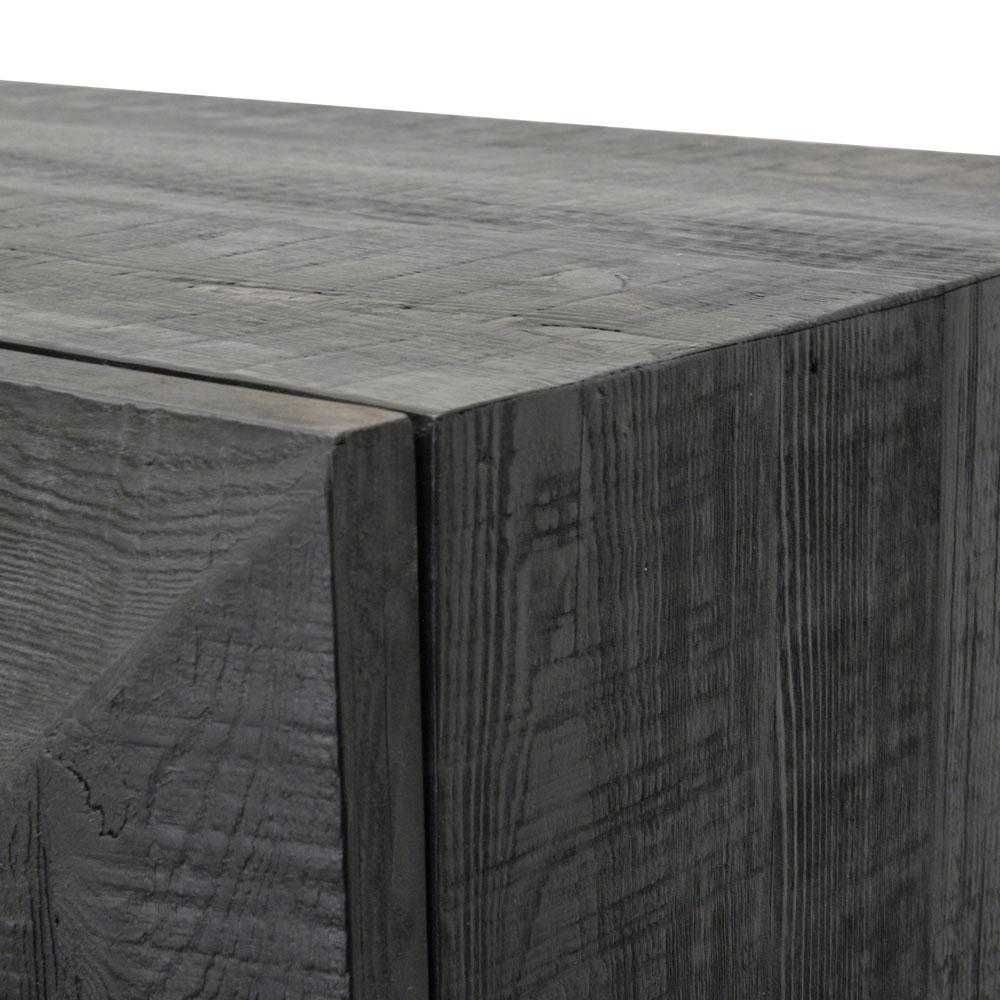1.8m Reclaimed Pine Side Cabinet - Black