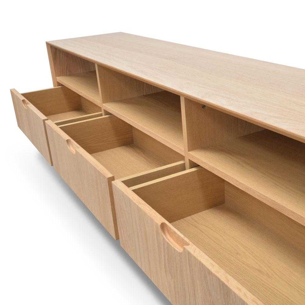 CTV2117-VN Scandinavian 180cm TV Entertainment Unit With 3 Drawers - Natural