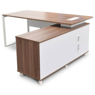 Executive Office Desk with Right Return - Walnut