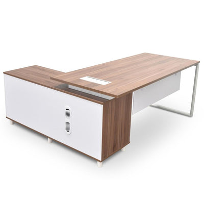 Executive Office Desk with Right Return - Walnut