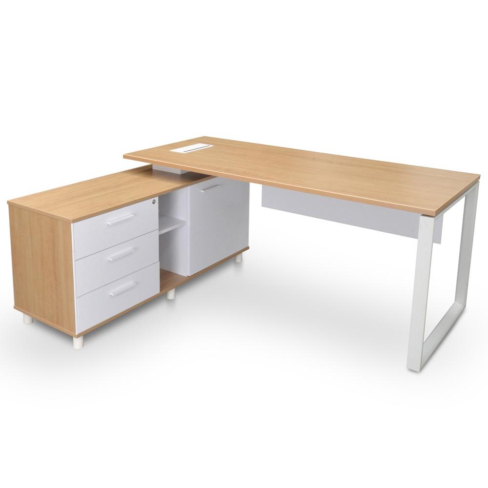 180cm Executive Office Desk With Left Return - Natural