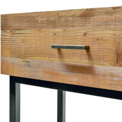 Reclaimed Pine Console Table - Black Base
