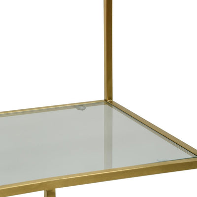 1.2m Glass Shelving Unit - Gold Frame