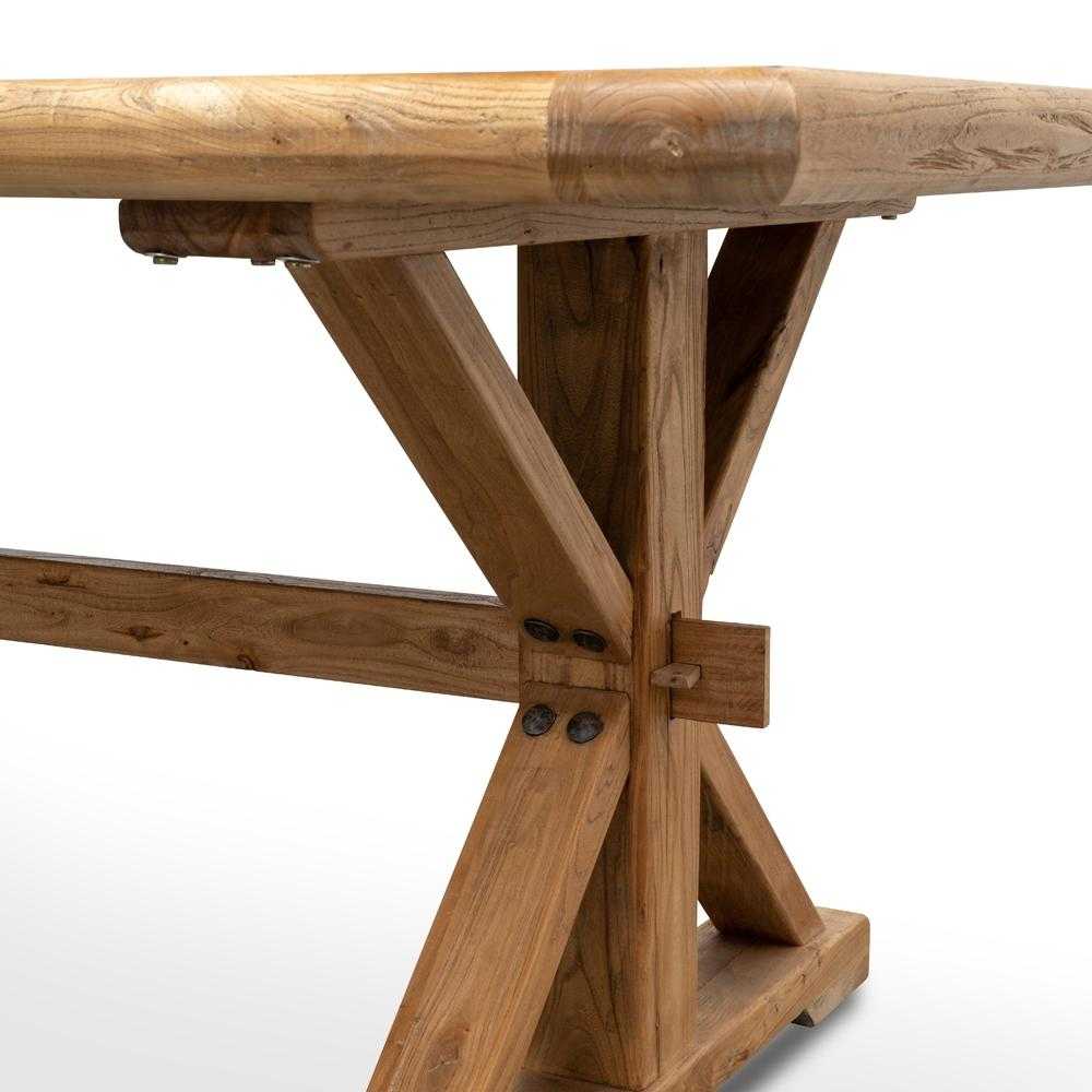 Wood 2.4m Dining Table - Rustic Natural