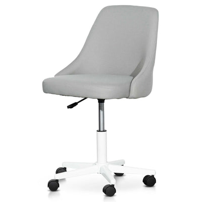 Grey Fabric Office Chair - White Base