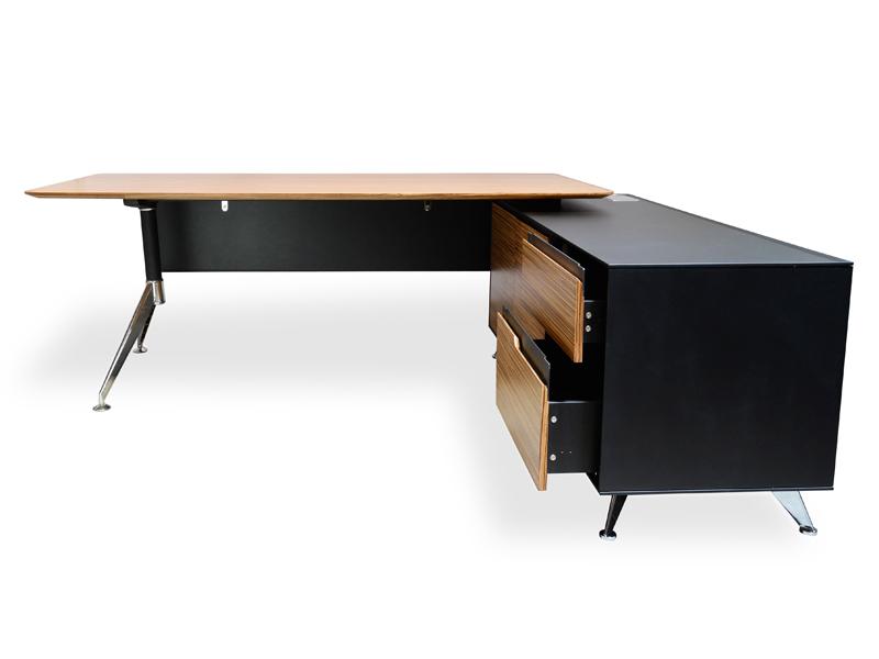 1.95m Executive Office Desk Right Return - Zebra Oak