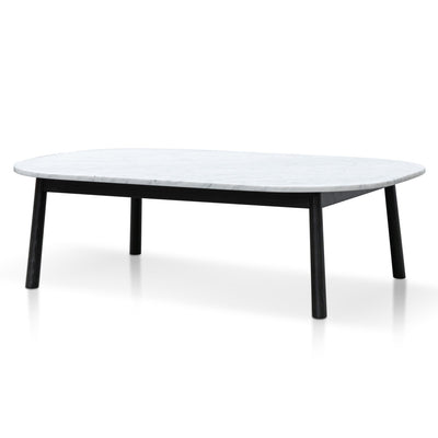 110cm Marble Coffee Table - Black Base