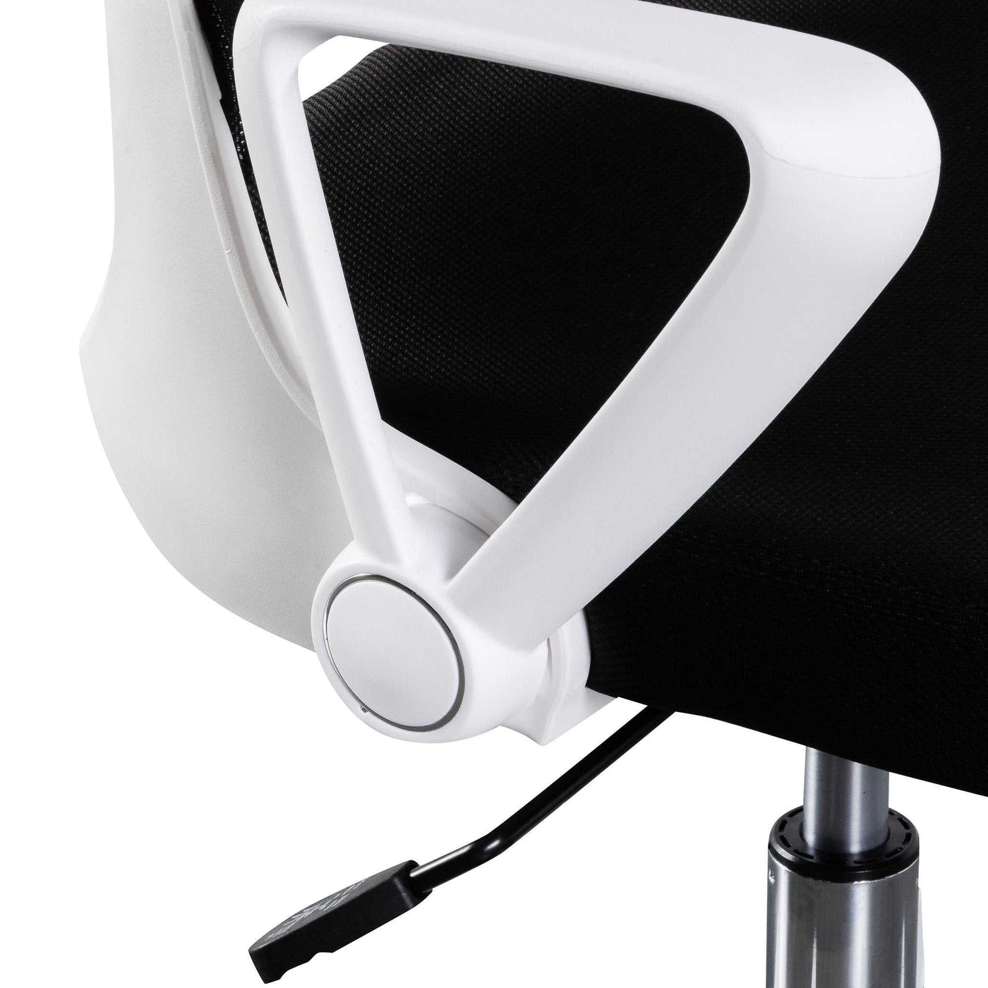 Black Office Chair - White Arm and Base