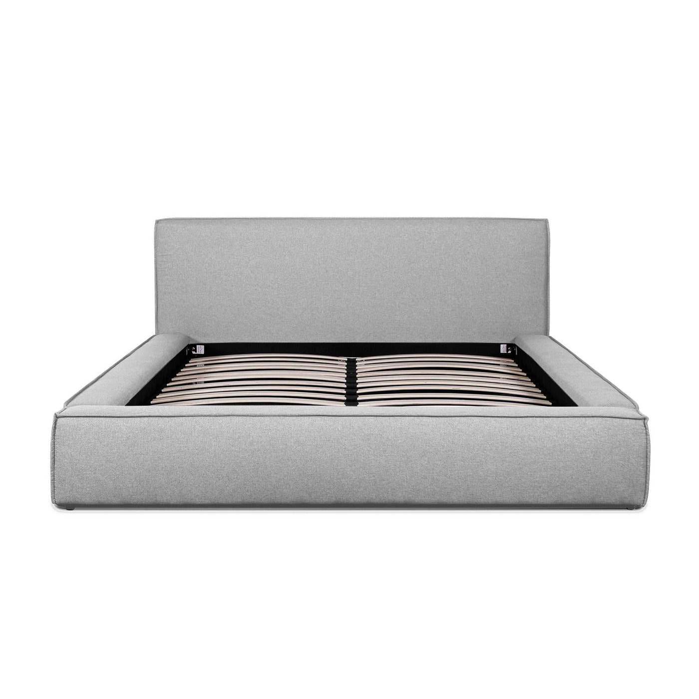 Queen Bed Frame in Pearl Grey fabric