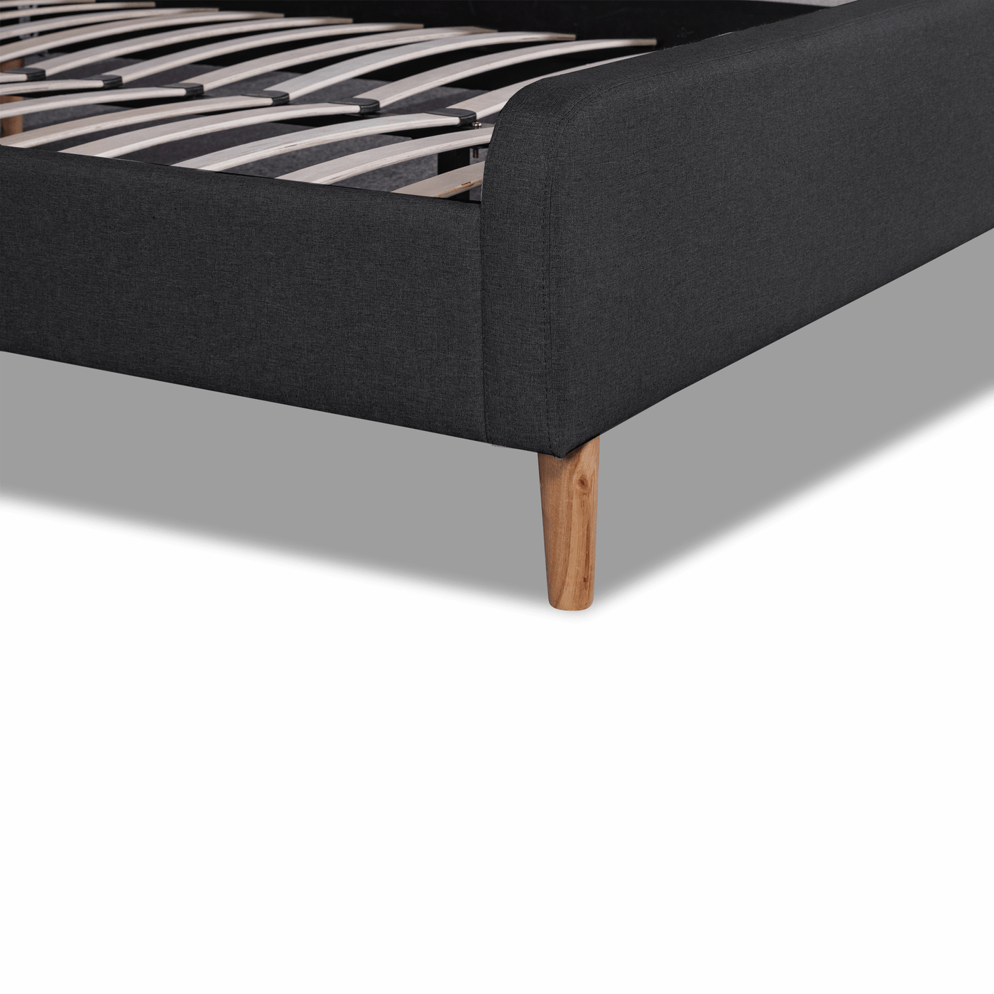 King Bed Frame in Fossil Grey Fabric