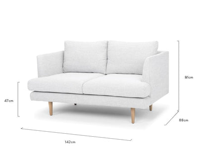 2 Seater Sofa - Light Texture Grey