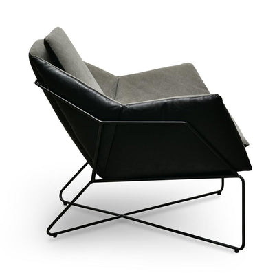 Lounge Chair - Dark Black PU - Black