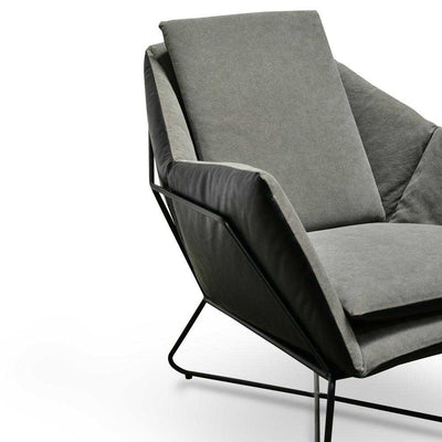 Lounge Chair - Dark Black PU - Black