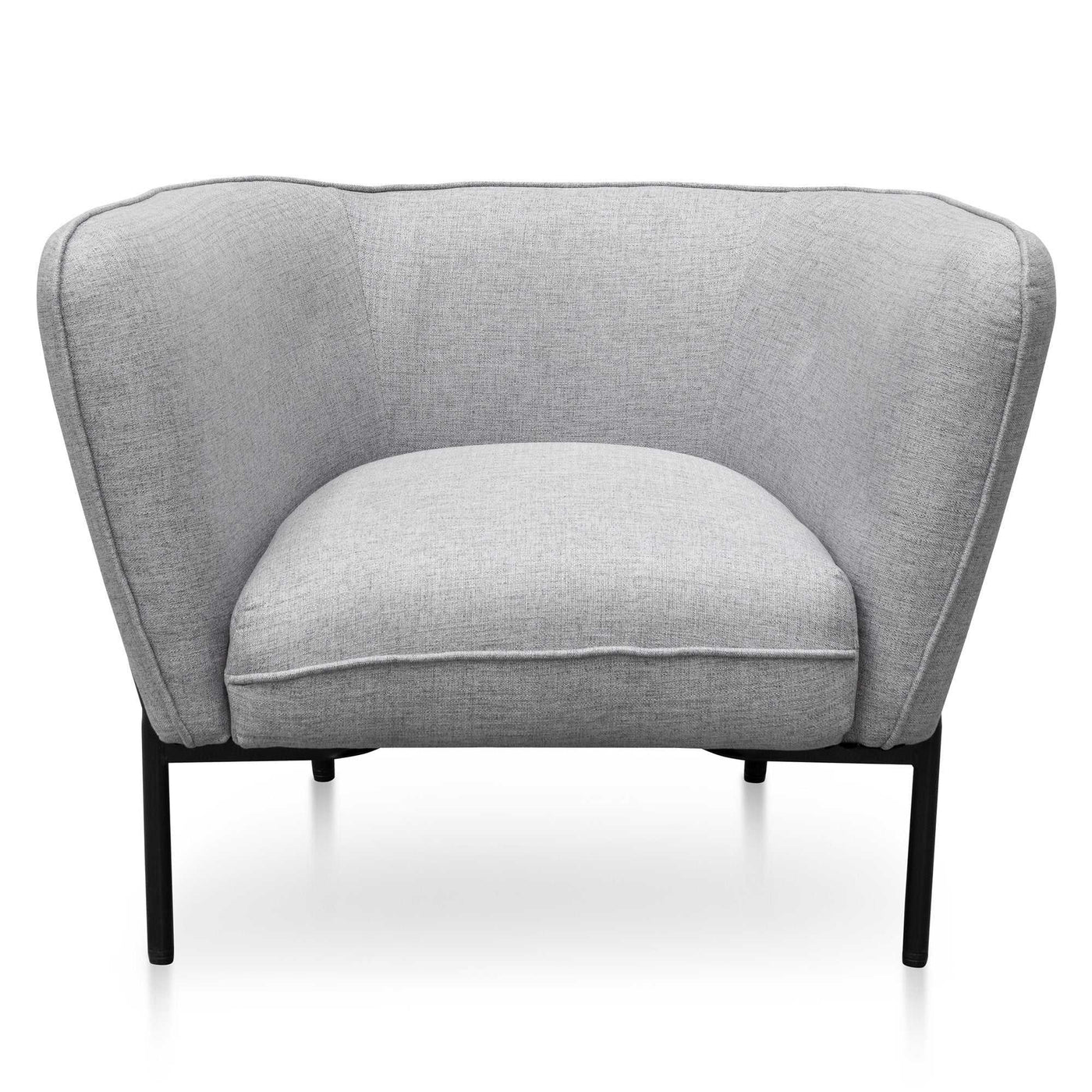 Lounge Chair - Grey Fabric - Black Base