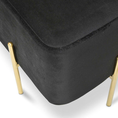 Ottoman - Black Velvet Seat