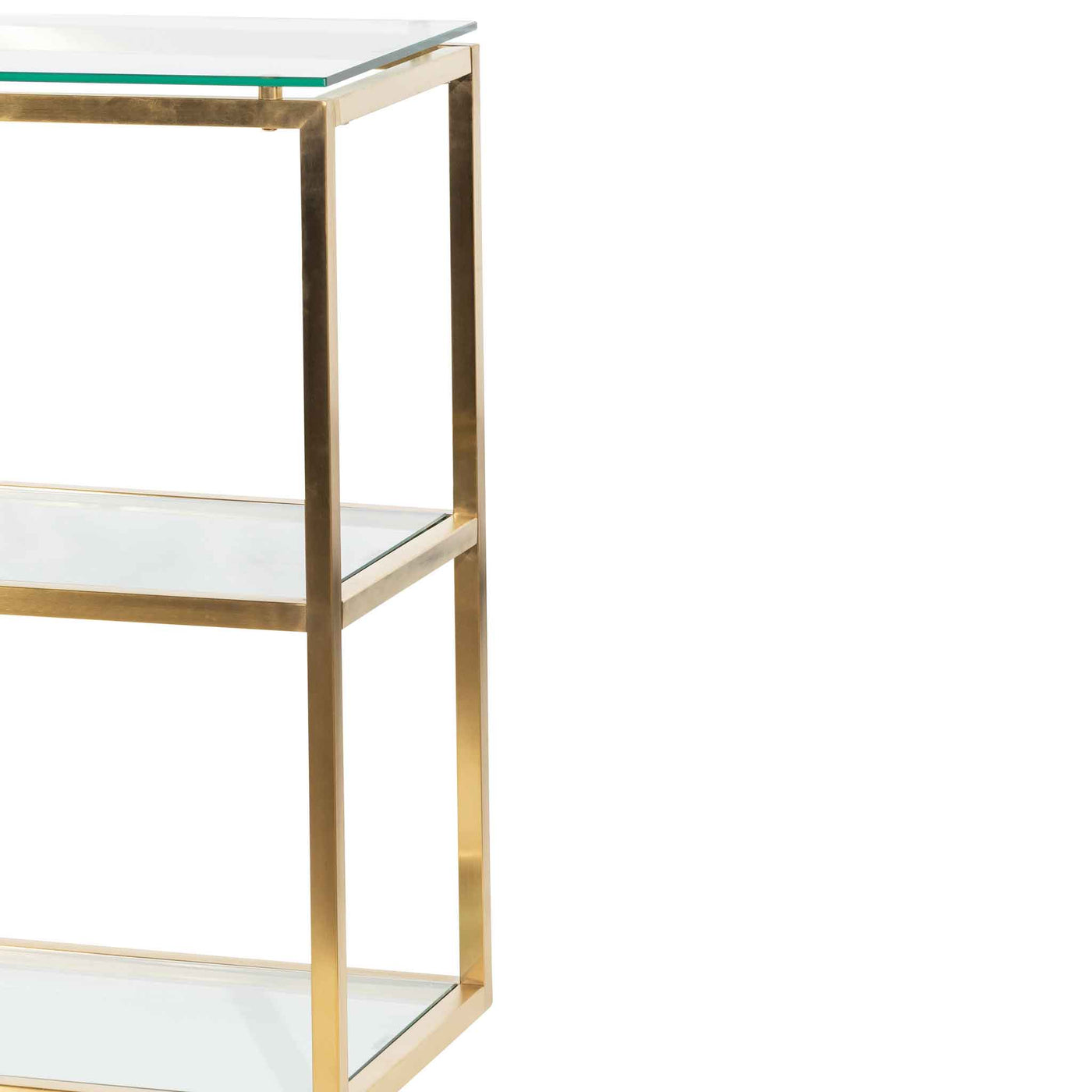 1.4m Glass Console Table - Brushed Gold Base
