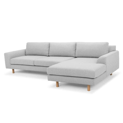 3 Seater Right Chaise Sofa - Light Grey