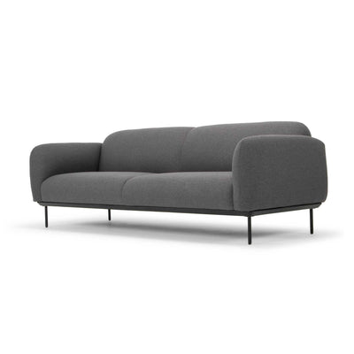3 Seater Sofa - Antrazite with Black Steel Legs