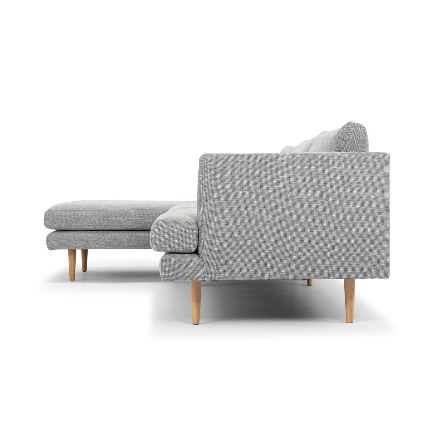 Seater With Left Chaise Sofa - Graphite Grey with Natural Legs