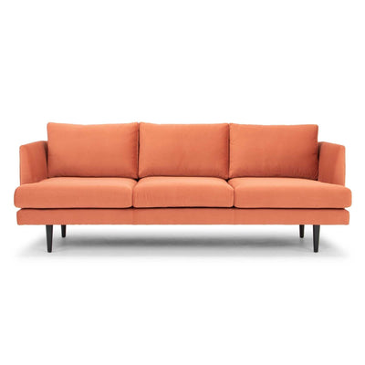 Denmark 3 Seater Sofa - Dusty Orange with Black Legs