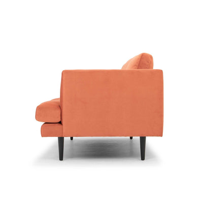 Denmark 3 Seater Sofa - Dusty Orange with Black Legs