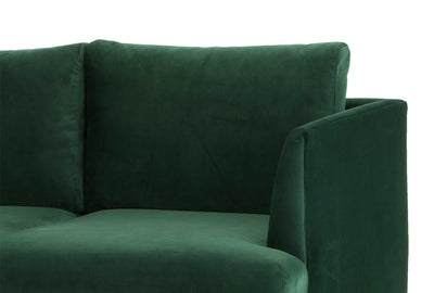 3 Seater Sofa - Velvet Green - Black Legs