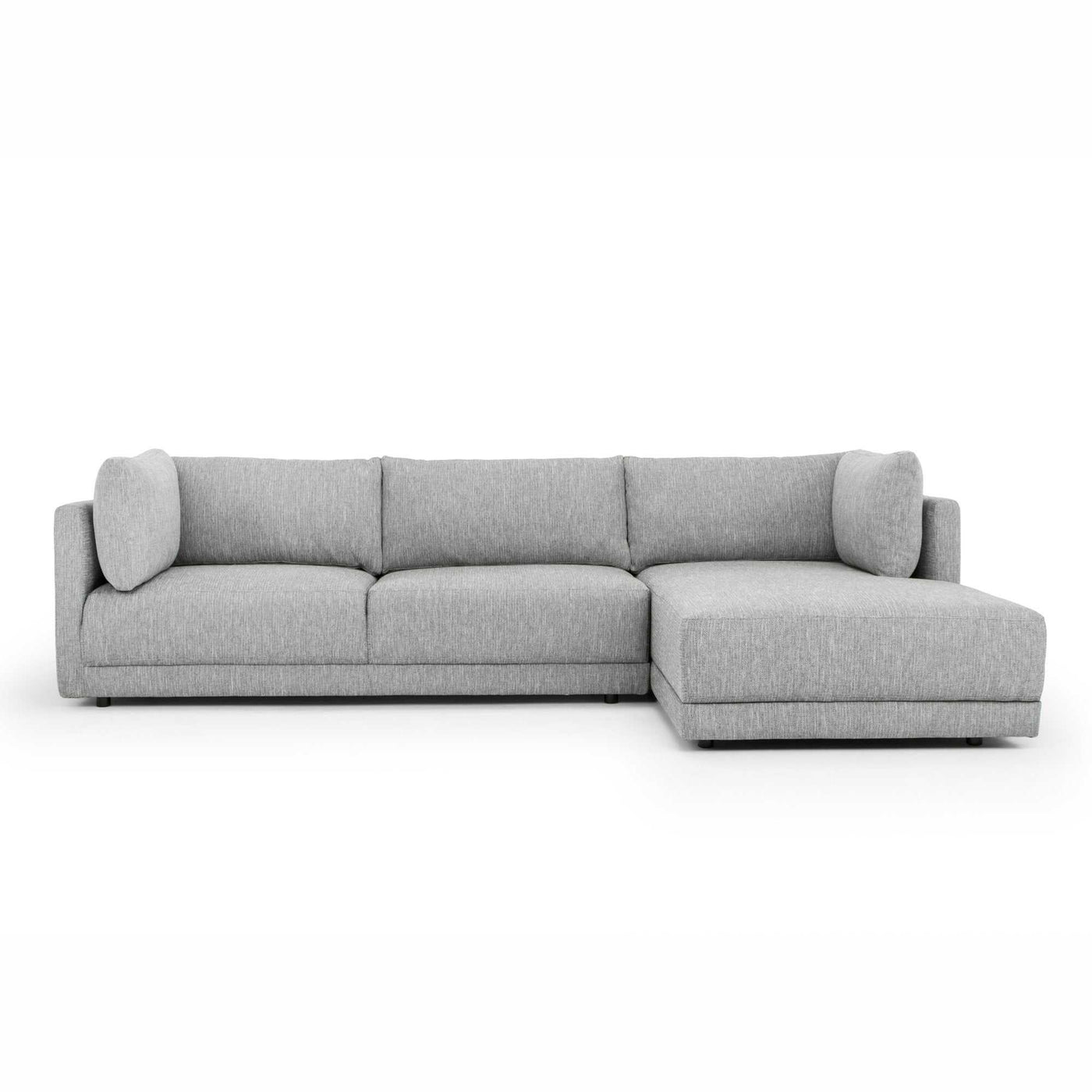 3 Seater Right Chaise Fabric Sofa - Graphite Grey