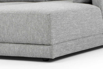 3 Seater Right Chaise Fabric Sofa - Graphite Grey