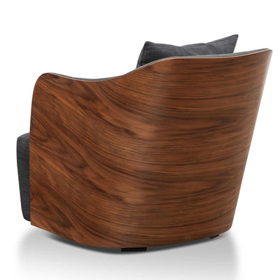 Charcoal Fabric Lounge Chair - Walnut