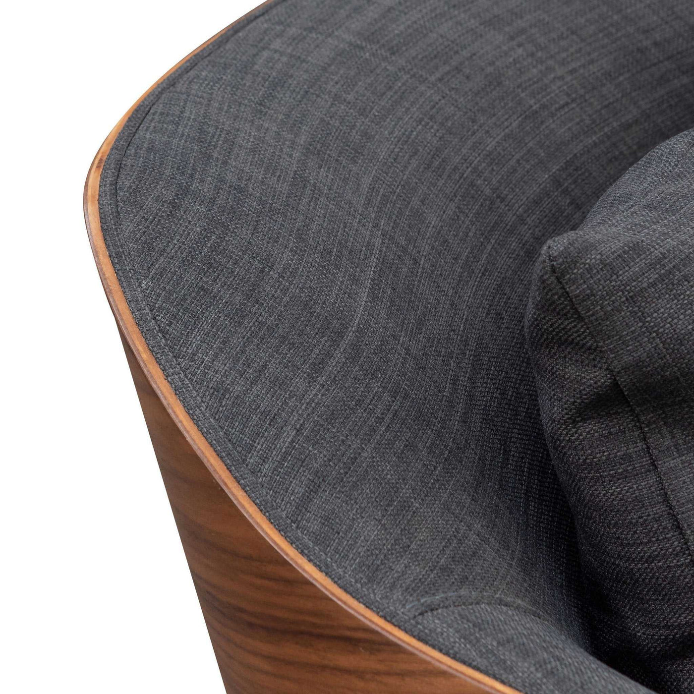 Charcoal Fabric Lounge Chair - Walnut