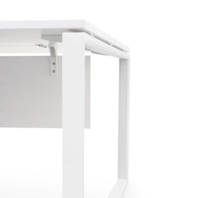2 Seater 160cm Office Desk With Privacy Screen - White - Upgraded Legs