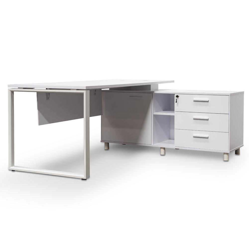180cm Executive Office Desk Right Return - White