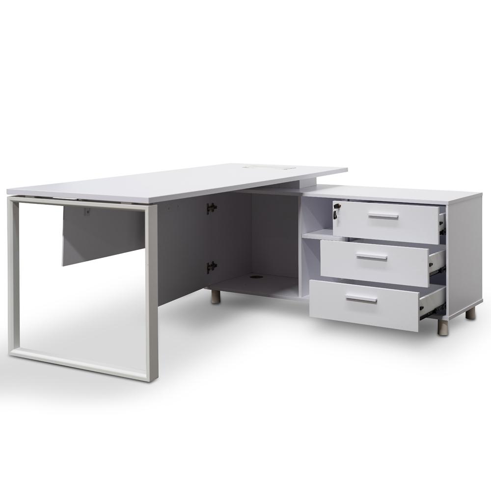 180cm Executive Office Desk Right Return - White