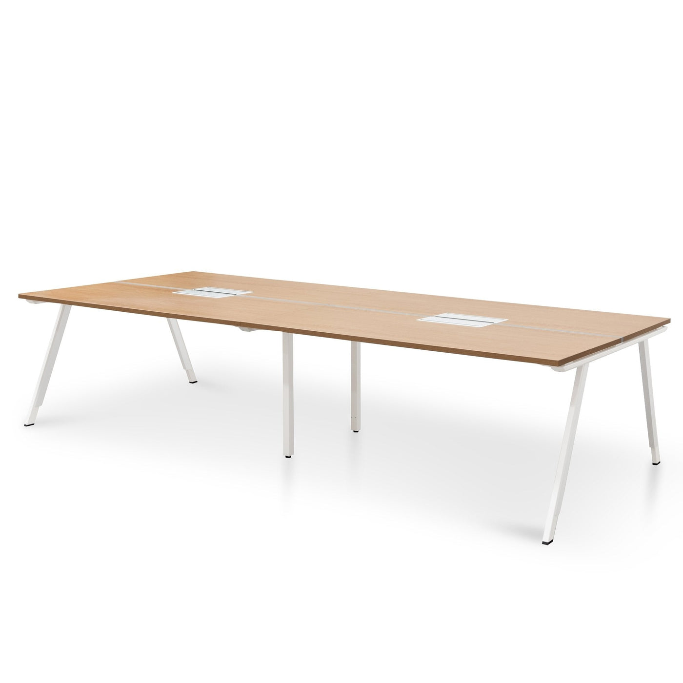 4 Seater 3.2m Office Desk - Natural