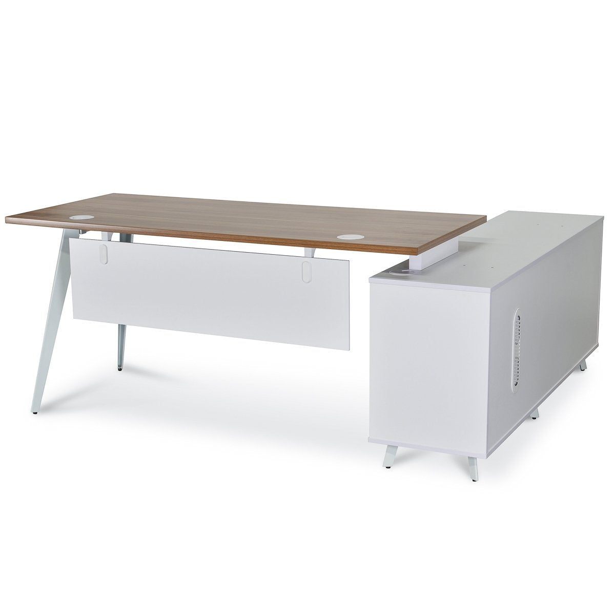 160cm Executive Office Desk - Left Return - Walnut