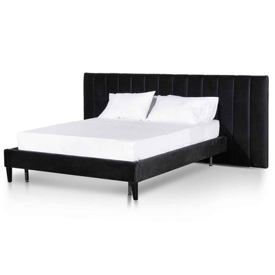 King Bed Frame - Black Velvet