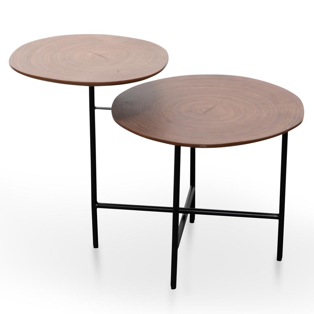 Side Table - Walnut - Black Legs