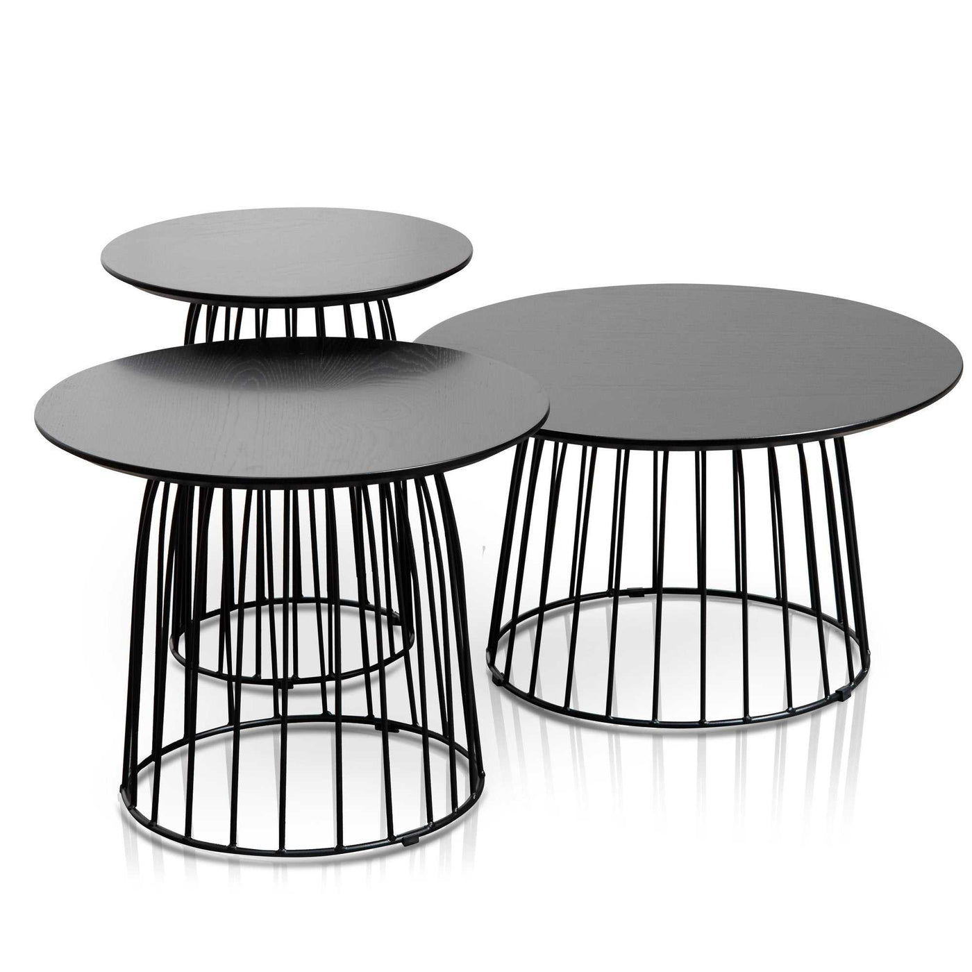 Side Table Set - Black Oak Veneer